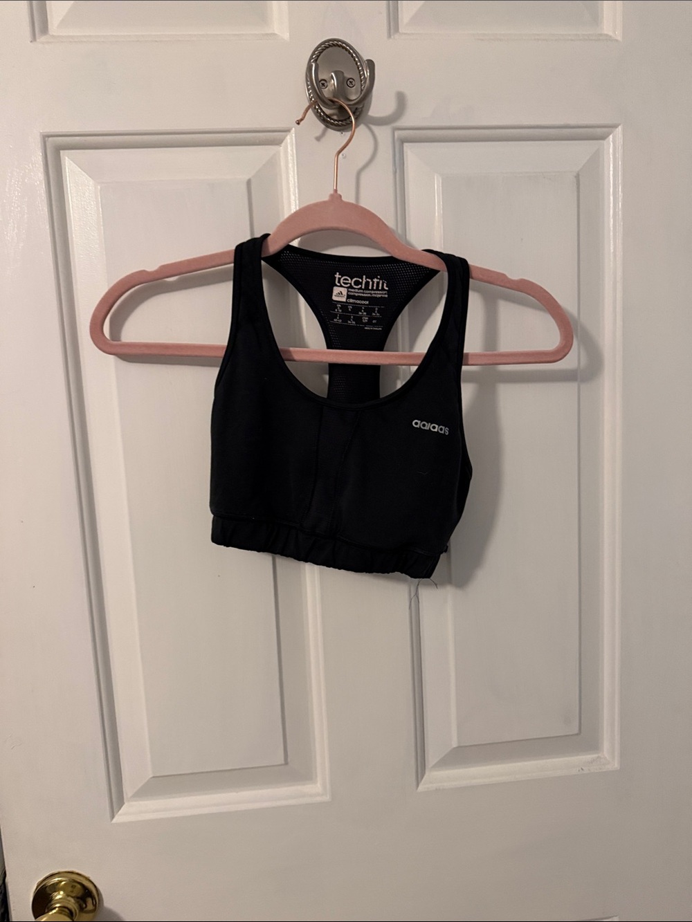 adidas Black Techfit Racerback Sports Bra